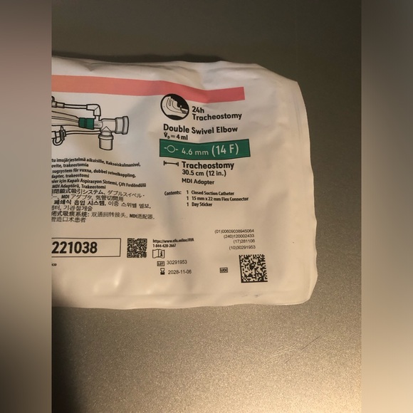 10 Avanos Ballard Closed Suction System Adult 14 F New / Sealed - Picture 3 of 3